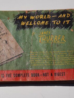 RARE My World And Welcome To It James Thurber 1940 Armed Services Edition Humor